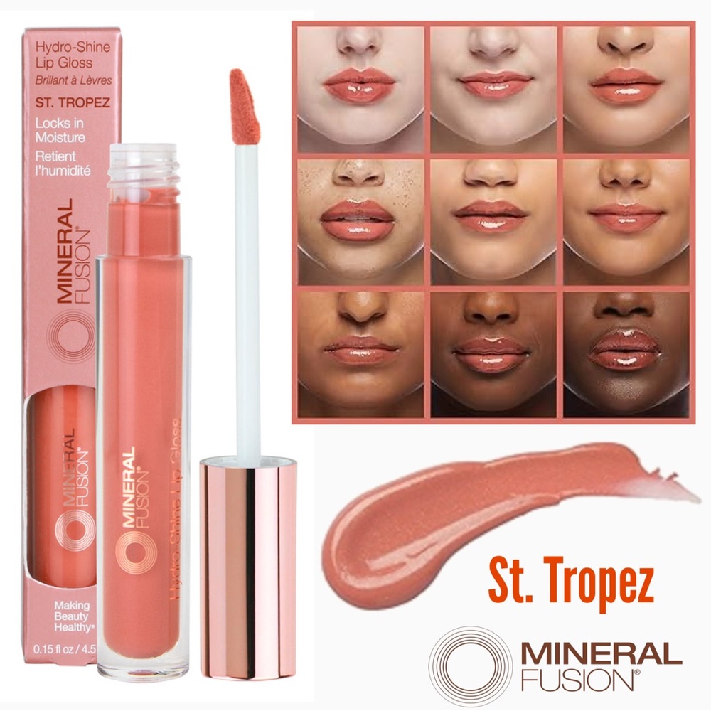 ☀️ Mineral Fusion Hydro-Shine Lip Gloss, St. Tropez, 0.15 Ounces - New in Box